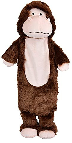 A2Z Wärmflasche 750ML Lebkuchenmann Plüsch Fleece Bezug Gummi Wärmflasche - Hot Bottle AZ5430 Monkey