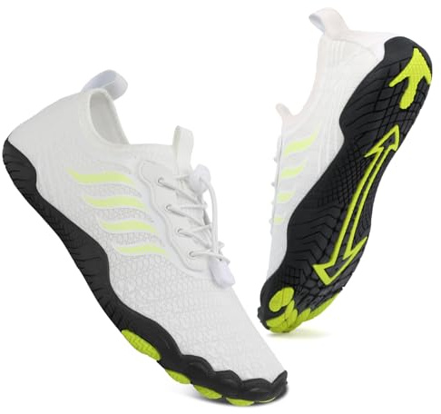 Scarpe da Acqua Uomo Donna Scarpe da Immersione Scarpe da Spiaggia Scarpe da Sport Acquatici con Suola Spessa Scarpe da Piscina Bianco EU39