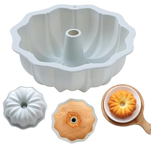 TAIZER Stampo per gugelhupf, in silicone, antiaderente, rotondo, in silicone, antiaderente, a forma di fiore