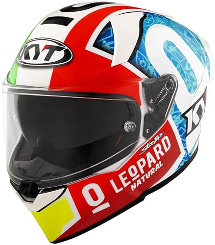 KYT R2R Max Foggia Misano 2021 Replica Integralhelm (Weiß/Blau/Grün/Rot), XL (61)