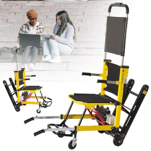 HZWJD Sackkarre Treppensteiger,Mobiler Treppenlift,Treppensteiger Elektrisch,Verstellbarer Evakuierungs-Treppenstuhl,Inklusive Akku Und Ladegerät,Zuladung 165 Kg A