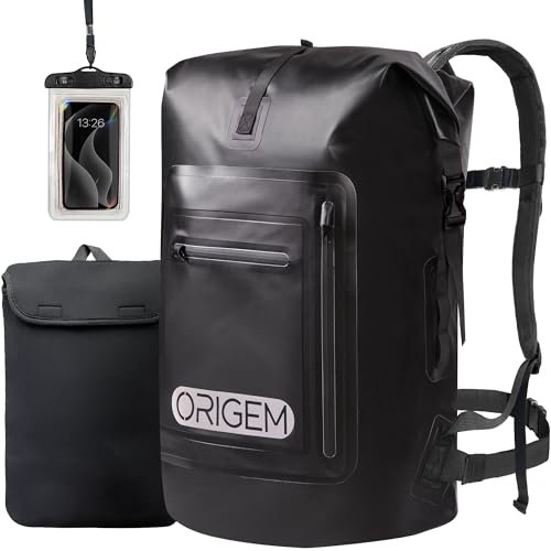 Origem Waterproof Backpack 35L/55L/85L With Padded Back Panel, Shoulder Straps, Phone Case & Laptop Compartment for Paddleboarding, Swimming, Kayaking