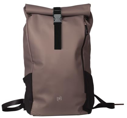 Oxford, Identity Off Road ryggsäck, Roll Top-stil, 10 fack, 20 L, återvunnen RPET, brun färg, Brun, 48x32x11, företag