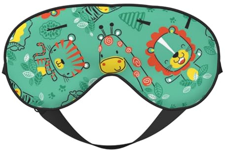 Lustige Tiere im Dschungel Schlafmaske, Augenmasken für Schlaf Doppelseitige Schlafmasken für Frauen Männer, Verdunkelung Augenabdeckungen zum Schlafen, Reisen