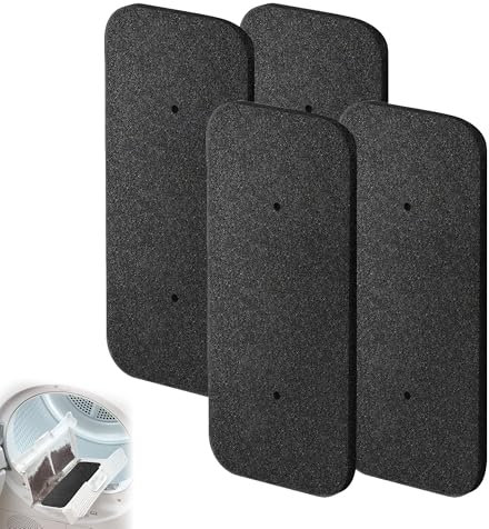 4PCS Sponge Filters for Candy Hoover Black Washer Dryer Filter Sponge Replacement Filter 4 Pcs Tumble Dryer Filter Suitable for Heat Pump Dryer and Condenser Dryer (272 X 126 X 10 MM)