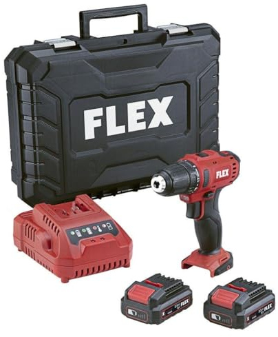 FLEX DD 2G 12-LDBC/2.5 sladdlös skruvdragare 12 V, borrmaskin med 2 växlar, sladdlös skruvmejsel inklusive transportfodral, snabbladdare och 2 batterier 532274