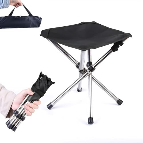 Abonana Mini Sedia Pieghevole per Esterni, Mini Sgabello da Campeggio, Sgabello Pieghevole Portatile, Pieghevole Camping Sgabello per Pesca,Campeggio,Viaggi,Attività All'Aperto (Grande)