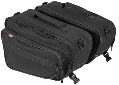 BIKERMARKET Motorrad Satteltaschen 15 Liter Stoff schwarz 2er Set