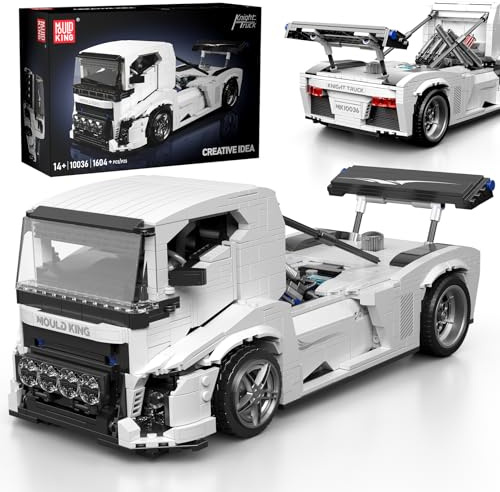 Mould King 10036 Technik Klemmbausteine LKW Knight Europäischer LKW Spielzeug Truck Modellbausatz Bausteine Geschenke Für Ab 14 Jahre Erwachsene(1604 Teile)