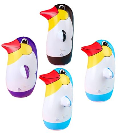 MERRYHAPY 4pcs Pvc Inflatable Penguin Tumbler Toy Set Colorful Material Indoor Outdoor Boys and Girls Playroom Decor