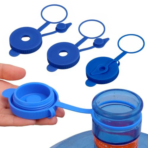 Paquete de 3 Tapas de Botella de Agua de 5 Galones, Tapas de Silicona de Repuesto para Jarra de Galón, Tapa de Sellado Reutilizable
