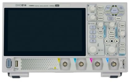 TIEOAXFT Osciloscopio Digital portátil de Alta resolución de 2 Canales y 12 bits, 100 MH/z/70 MH/z, Pantalla táctil de 7 Pulgadas con 2 o 4 sondas de 150 MH/z.(DHO802 2-Channel)