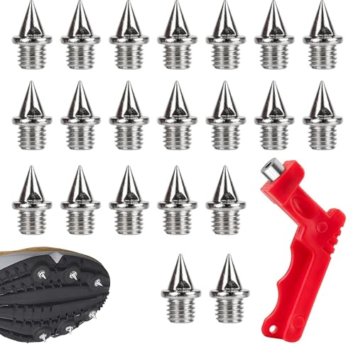 Spikes for Running Shoes, 20PCS, 6mm, Silver