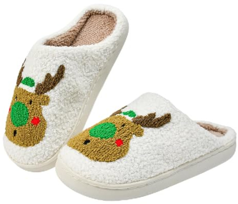 VGECEE Ciabatte Donna Invernali, Pantofole Natalizie Donna Pantofole Peluche Donne Natalizie Invernali Ciabatte Pelose da Donne Calde Antiscivolo Ciabatti Pelose Divertenti con Suola in Gomma 38-39