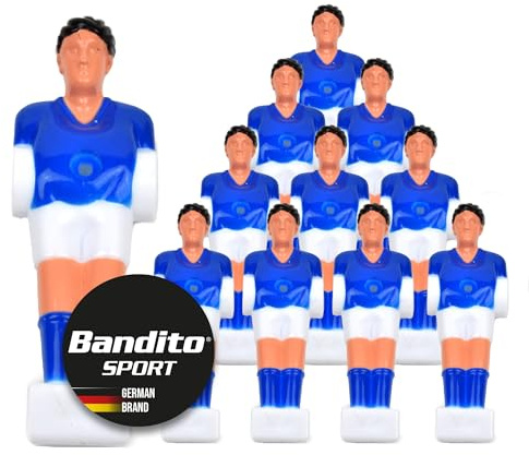 Kickerfigur, hobby, 2-färgad djurfigur, universellt lämplig för alla bordsparcker-stänger med Ø 13 mm, robust, teamset med 11 st. i 2 jerseyfärger (blå)