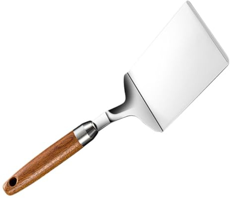 iplusmile Espátula para Bistec De Acero Inoxidable 304 Multifunción, Tamaño Estándar, Superficie Lisa, Apta para Teppanyaki y Barbacoa, Utensilio De Cocina para Uso Doméstico y Restaurante, Plateada