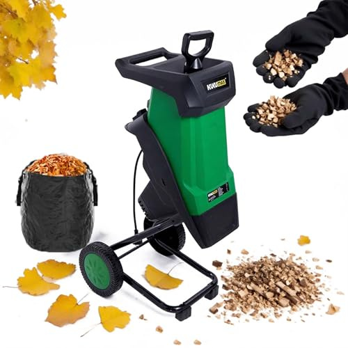 EPIKNOWEE Trituradora de Jardín de Alto Rendimiento 2400W con Bolsa 50L, Cuchilla Rotativa 4500 RPM para Reducción Rápida de Ramas & Hojas, Perfecta para Limpieza de Patios