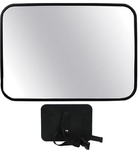 Specchietto retrovisore – Monitor infrangibile per seggiolino auto, vista sedile posteriore regolabile | Accessorio da viaggio sicuro per i genitori, visibilità per l'osservazione dei bambini durante