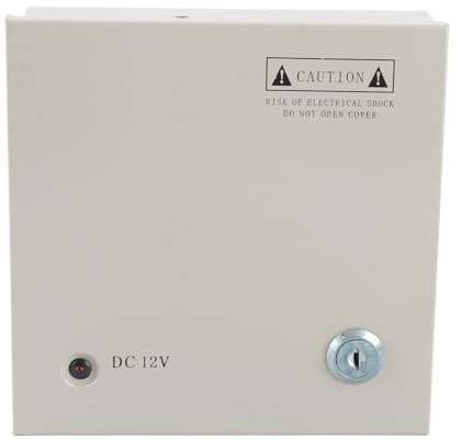KIMISS Alimentation CCTV 4 Canaux 12 V avec Fusible 3 A et Verrou de Boîtier Métallique pour Télévision en Circuit fermé – Solution d'alimentation Sécurisée, Fiable et Polyvalente pour Les Systèmes