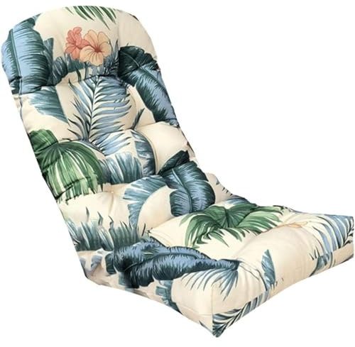 AHSBND Chair Cushion high back: Sun Lounger Seat Pad Low Back Pain Relief Thick Lightweight 110x50 cm for Outdoor Recliner Garden Patio Home Office (hawaii)