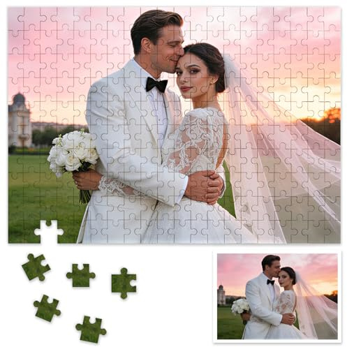 Personalised Jigsaw Puzzles for Adults 1000/500/300/200/70 Pieces,Custom Wooden Puzzle Frameless,Pet Portrait,Landscape Image Ideas Gifts for Family,Friend,Birthday,Valentine's Day(300 PCS)