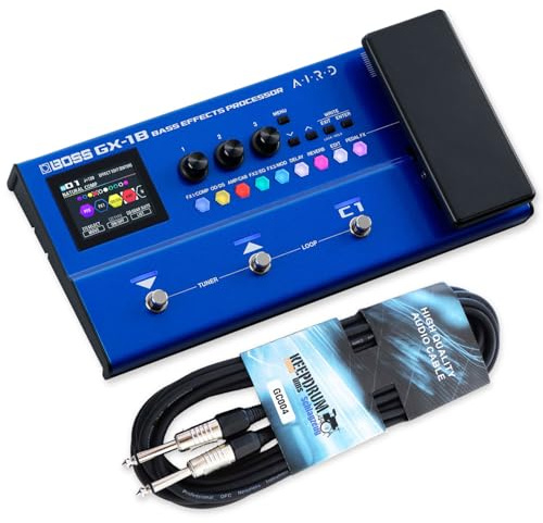 Boss GX-1B Effektgerät Multieffekt-Pedal für Bass mit keepdrum Kabel
