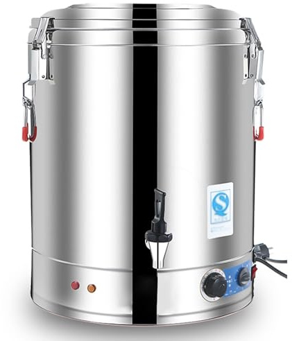 Isolierter Suppentopf aus Edelstahl, große Kapazität, Warmwasser-Boiler-Spender mit Temperaturkontrolle, für Café, Büro, Zuhause