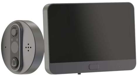 TOYANDONA Campanello Smart Wifi con Spioncino Elettronico 720p in Metallo, Funzione Videochiamata e Foto per Allarme Casa e Sorveglianza Remota