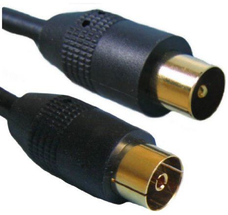 CABLES 4 ALL 1m TV Aerial Lead Male - Female Shielded Coaxial Cable
