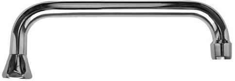 Schläfer 400114 - U-Auslauf für Stand- und Wandarmatur 30cm, U-Rohrauslauf mit Mischdüse M22, Schwenkbarer Auslauf für Mischbatterie, Überwurf mit 3/4 Zoll IG, Metall in chrom