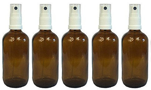 hocz Lot de 5 flacons de pharmacie en verre marron - Effet brumisateur - Capacité : 100 ml - Fabriqué en Allemagne