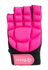 Reece Hockey Comfort Half Finger Protective Gloves - Pink (Small)
