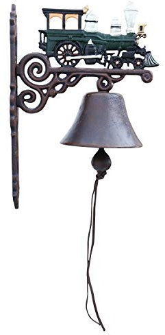 Wandglocke Türglocke Glocke Gusseisen Zug Dekoration Eisen Antik-Stil 33cm