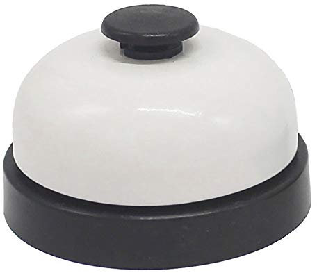 Tischglocke Rezeptionsklingel Tischklingel Rufglocken Rezeptionsglocke - Metall Service Glocke für Hotel Bars Restaurant Küche Schule Empfangsbereich, or Trainingsglocken für Haustiere, (1x Weiß)