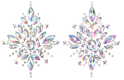 Holibanna Strass Gesicht Edelsteine ??Körperschmuck Aufkleber Strass Tattoo Frauen BH Brust Pasteten Karneval Party Körper Aufkleber