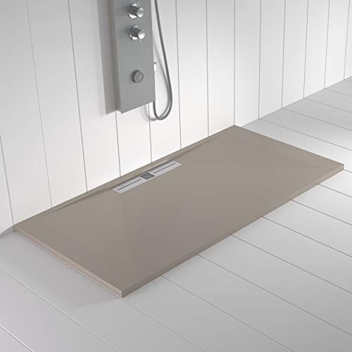 Plato de ducha Resina WIDE Arena S 3005 Y 50R- 90x120 – Textura Pizarra – Antideslizante – Incluye rejilla y sifón