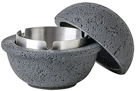 Cutfouwe Windaschenbecher Für Draußen Freund/UFO Mit Deckel Design/Als Dekoration Verwendbar.,A/schwarz/klein