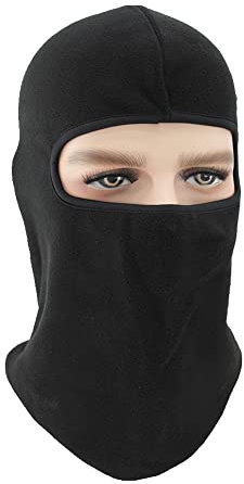 Motorrad-Sturmhaube, Winter, Sturmhaube, Winter, atmungsaktiv, für Damen und Herren, 2 Stück (schwarz)