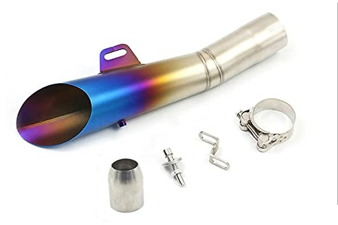 Motorrad Auspuff Schalldämpfer, TOTMOX 51mm Edelstahl Auspuff Endschalldämpfer Universal für Motocross Motorrad ATV, Blau