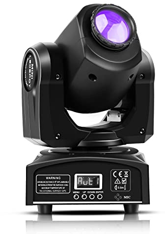 Moving Head LED Bühnenlicht dmx512 DJ Partylicht 8 Muster 8 Farben Disco Licht 9/11 Kanäle für Musikbar, Karaoke,Home Party, Hochzeit,Lichtvorführung