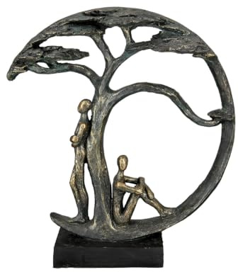 Casablanca Skulptur Shadow, Deko Figur Bronze, Kunstharz Statue Wohnzimmer, Büro Dekoration H. 32 cm x B. 28 cm - Moderne Skulpturen Couple, Liebe, Hochzeit, Valentinstag