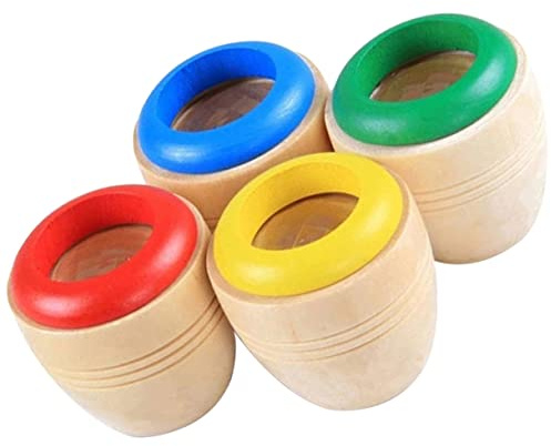 4Pcs Wooden Kaleidoscopes for Kids, Magic Kaleidoscopes Bee Eye Effect, Educational Toys Return Vintage Toys Party Favor Valentines for Kids Stock Stuffer