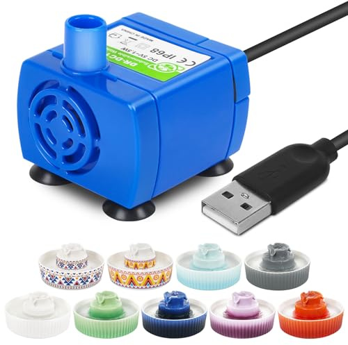 Lawfery Ceramic Cat Water Fountain Pump Replacement | Ultra Quiet Long Lifespan Water Fountain Pump for 2.1L/71oz Ceramic Fountain