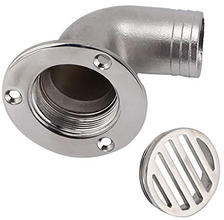 HOKZYHOUSE Edelstahl 316 Marine Deck Drain Scupper Boat Deck Drain 38 Mm/1,5 Zoll Außendurchmesser 90 Grad Bootsbodenablauf