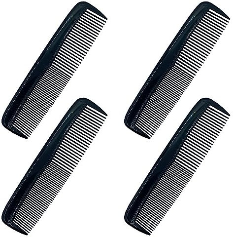 DAZISEN 4 Pieces Hair Combs - Plastic Pocket Combs Fine Dressing Comb Hair Cutting Comb Hairdressing Styling Combs for Women Men