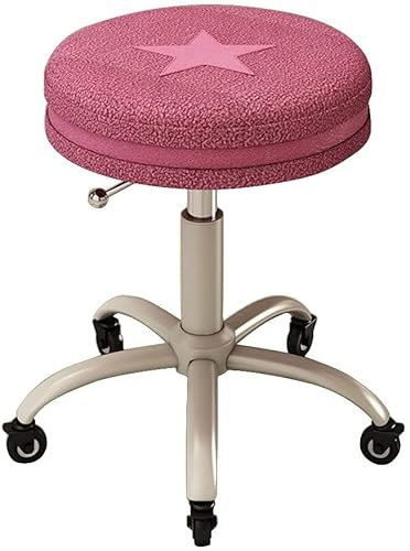 SOVORM Rollhocker Hocker auf Rädern Stuhl Drehhocker höhenverstellbar Hochstuhl Hocker Retro-Persönlichkeit Barhocker Metallrahmen höhenverstellbar drehbar Beauty-Hocker 5 co (C 35 x 54 cm) The New