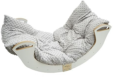 Skyline Kletterbogen mit Kissen Baby Kleinkind Kinder ab 1 Jahr Indoor Klettern Montessori Klettergerüst Holz Wippe Balancewippe Kletterdreieck Kletterwippe Holzwippe Kletterling Holzbogen M Grau