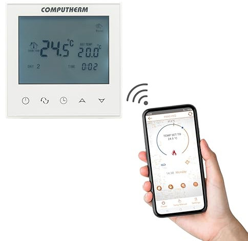 COMPUTHERM E280 programmierbarer digitaler Wi-Fi-Thermostat für Heizkörper- und Fußbodenheizungen mit Bodensensor Unterputz