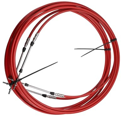 2 stücke 20ft 6 Meter 236 Zoll Marine Gaszug Typ 3300 / 33C Gasschaltung Fernbedienung Box Kabel für Yamaha Außenbordmotor Boot Motor Lenksystem Rot