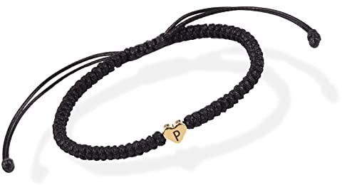 Armband mit Buchstaben und Herz für Pärchen, Initial Armband A-Z Gravur Armband für Frauen und Männer, Partnerarmband Freundschaftsarmband Geschenk Paar Geschenk zum Valentinstag